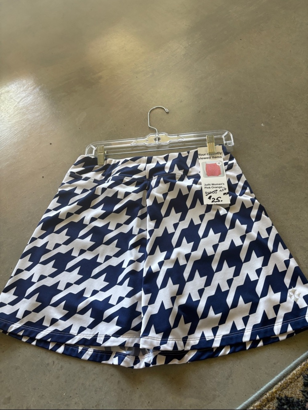 Jofit Navy and White Houndstooth Athletic Skort